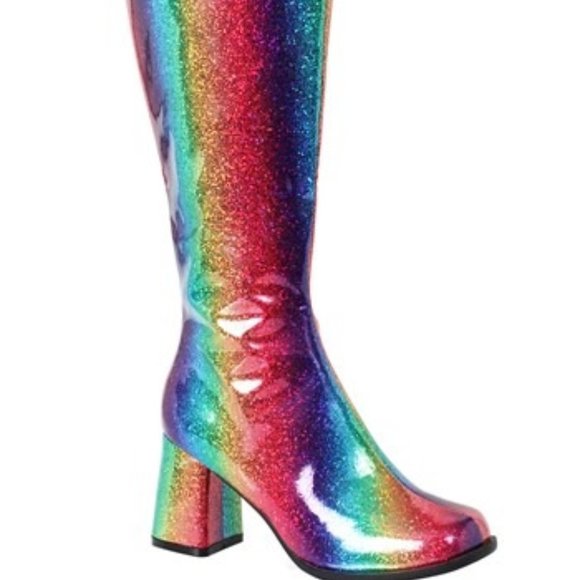 Rainbow glitter Gogo boot 9 New - Picture 1 of 2
